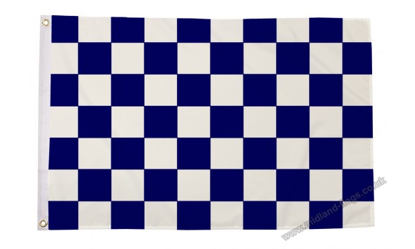 Navy Blue and White Check Flag